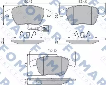 FOMAR FRICTION fo862081 -  Комплект тормозных колодок, дисковый тормоз